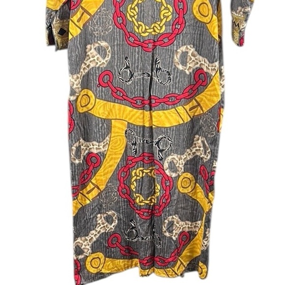 Vintage Handmade Colorful Geometric Kaftan Size L - Picture 5 of 8